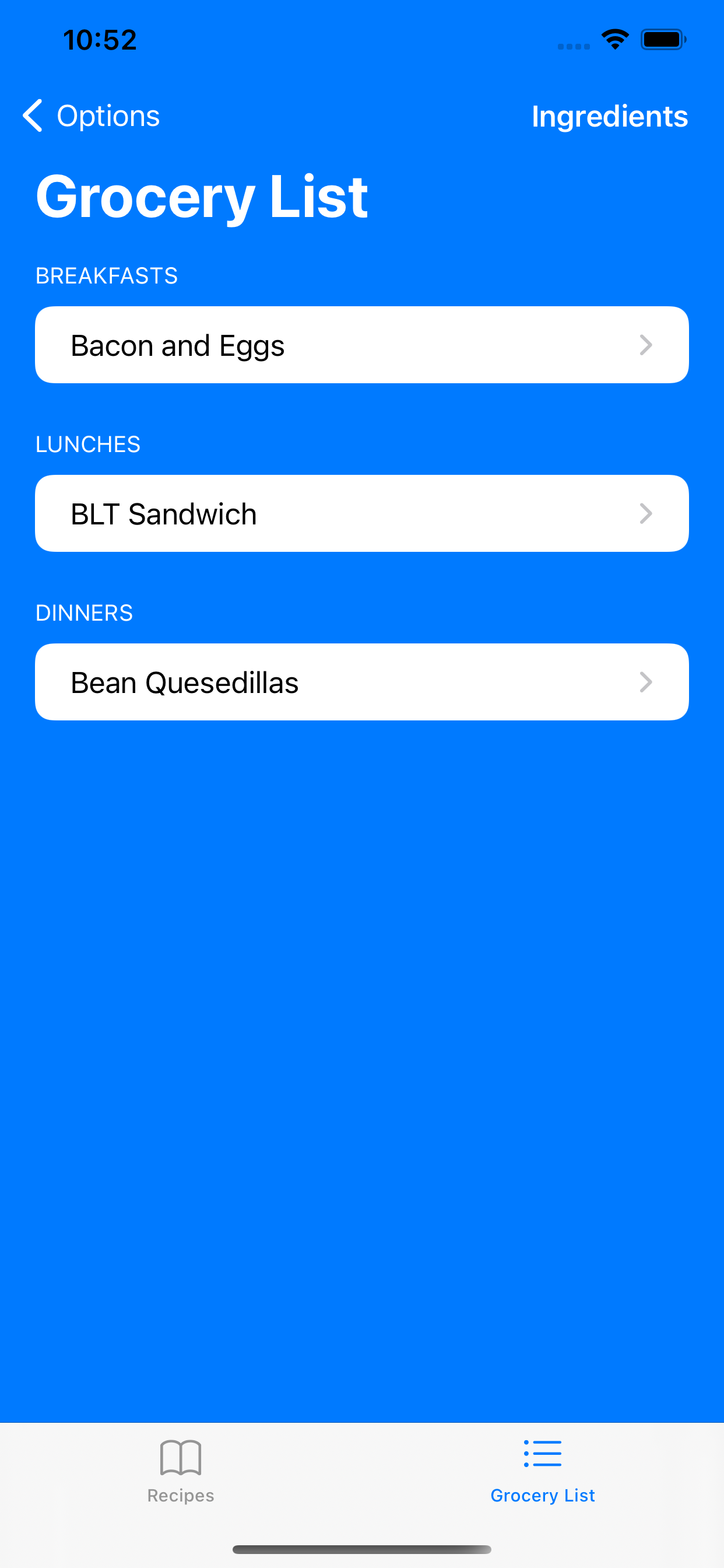 Grocery List
